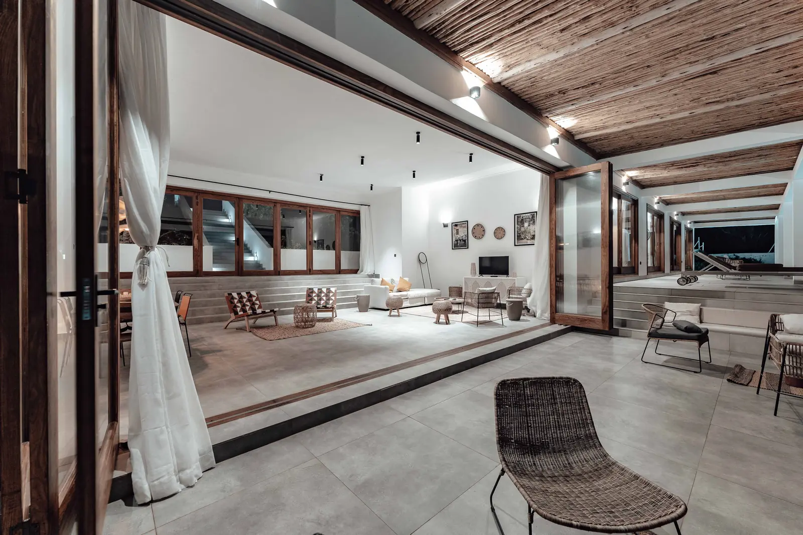 A living room photographed with careful light and restrained styling